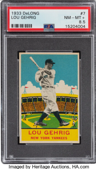 1933 Delong Lou Gehrig Rookie Card