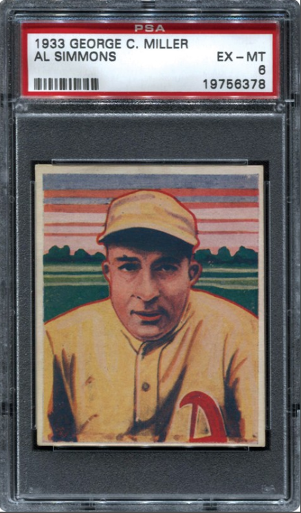 1933 George C. Miller Al Simmons Rookie Card