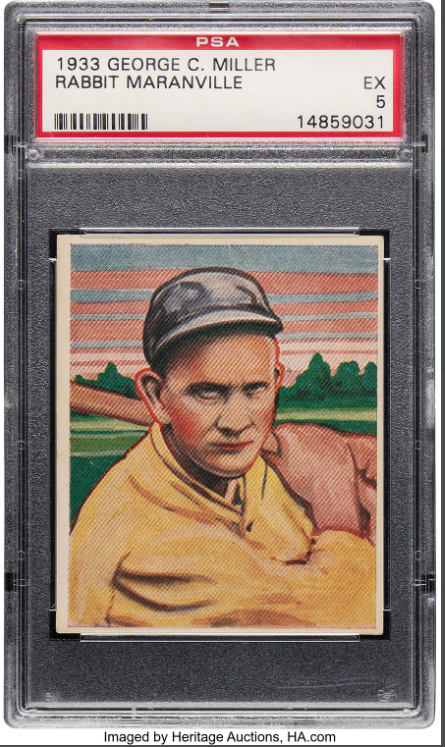 1933 George C. Miller Rabbit Maranville Rookie Card