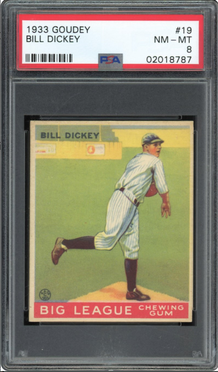 1933 Goudey Bill Dickey Rookie Card