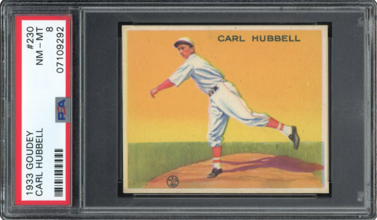 1933 Goudey Carl Hubbell Rookie Card