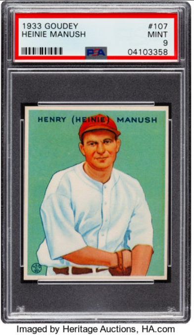 Most Valuable Heinie Manush Baseball Cards