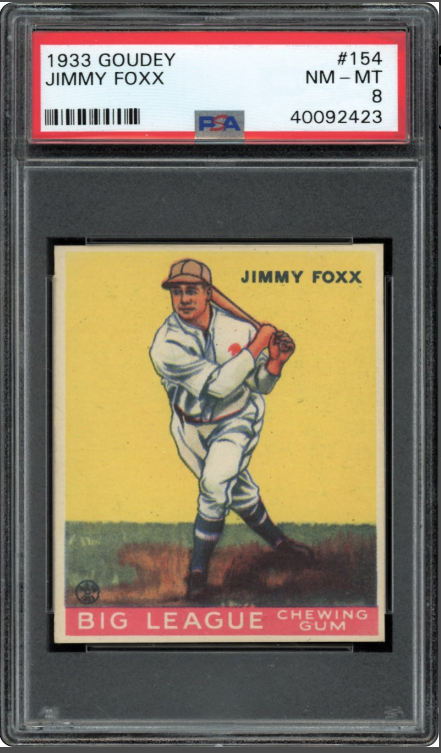 Most Valuable Jimmie Foxx Baseball Cards