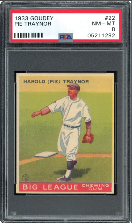 1933 Goudey Pie Traynor Rookie Card