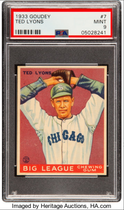 1933 Goudey Ted Lyons Rookie Card