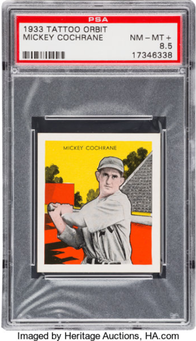 1933 R305 Tattoo Orbit Mickey Cochrane Rookie Card