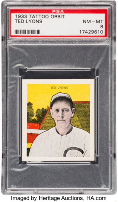 1933 R305 Tattoo Orbit Ted Lyons Rookie Card