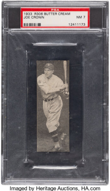 1933 R306 Butter Cream Joe Cronin Rookie Card