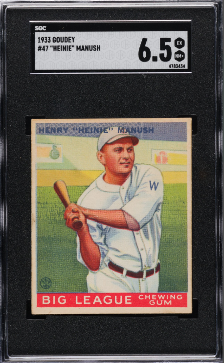 1933 R319 Goudey Heinie Manush Rookie Card