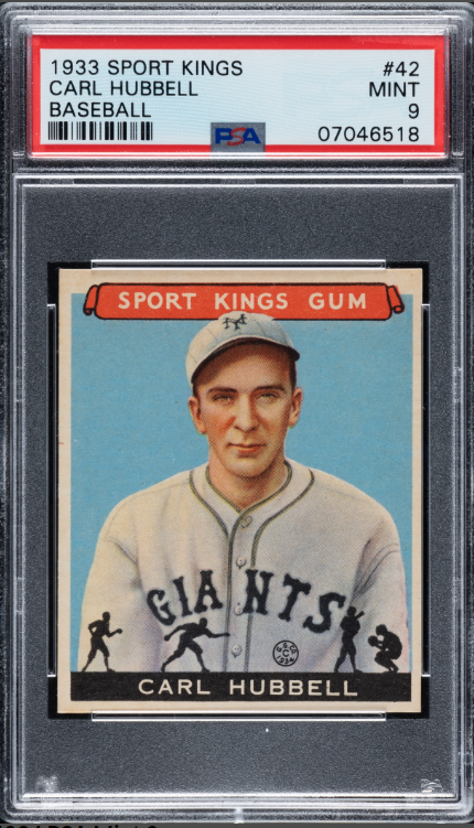 1933 R338 Sport Kings Carl Hubbell Rookie Card