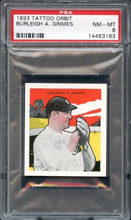 1933 Tattoo Orbit Burleigh Grimes Rookie Card