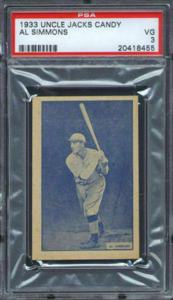 1933 Uncle Jacks Candy Al Simmons Rookie Card