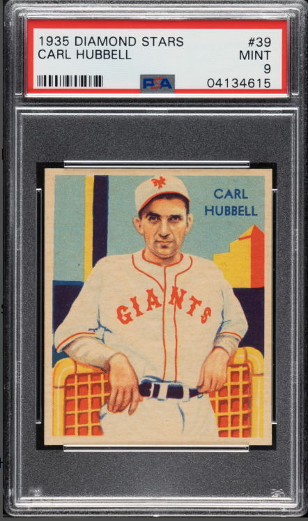 1934-1936 R327 Diamond Stars Carl Hubbell Rookie Card