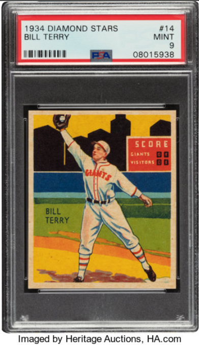 1934-36 Diamond Stars Bill Terry Rookie Card