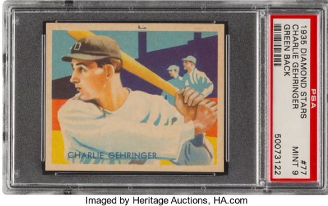 1934-36 Diamond Stars Charlie Gehringer Rookie Card