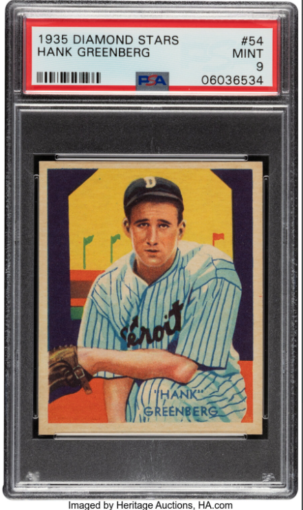 1934-36 Diamond Stars Hank Greenberg Rookie Card