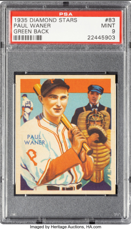 1934-36 Diamond Stars Paul Waner Rookie Card