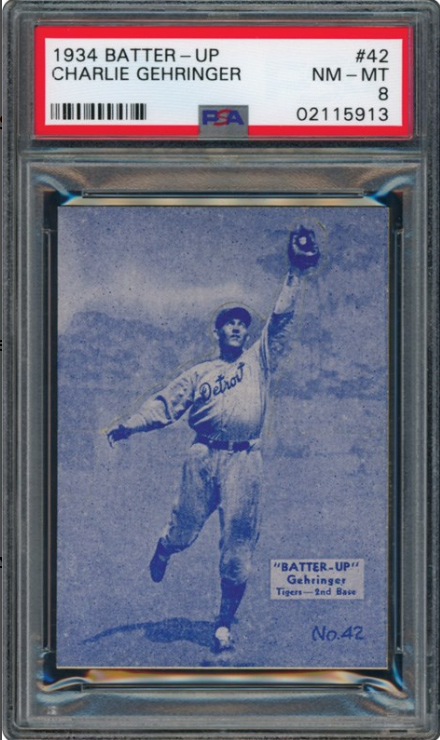 1934 Batter-Up Charlie Gehringer Rookie Card