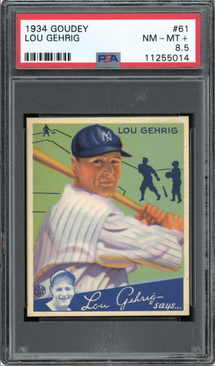 1934 Goudey Lou Gehrig Rookie Card