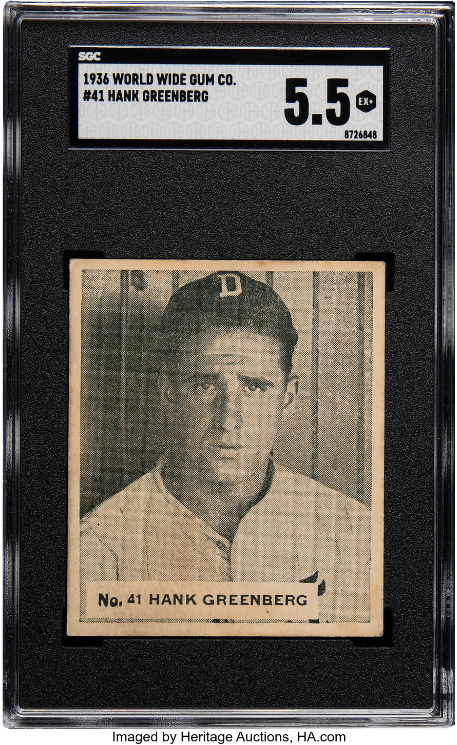 1936 World Wide Gum Hank Greenberg Rookie Card