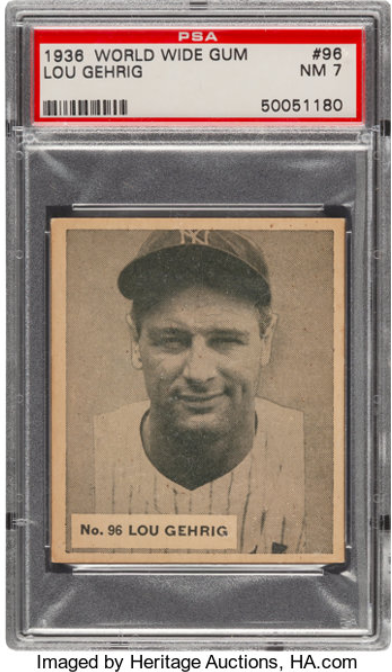 1936 World Wide Gum Lou Gehrig Rookie Card