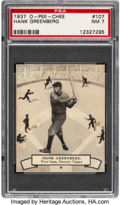 1937 O-Pee-Chee Hank Greenberg Rookie Card