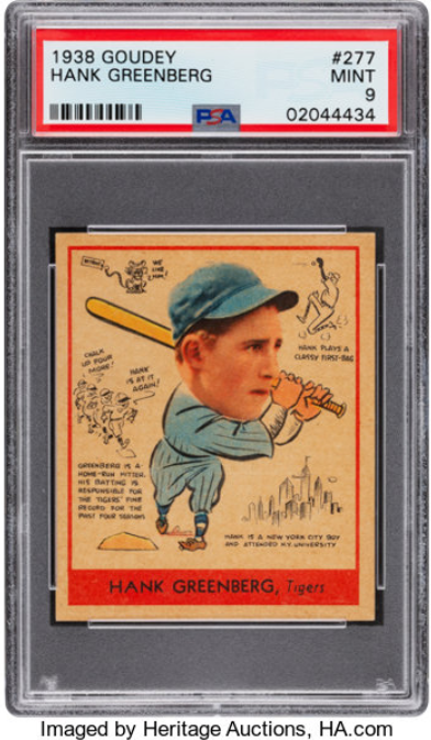 1938 Goudey Hank Greenberg Rookie Card