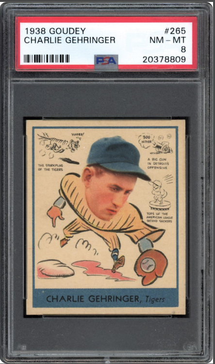 1938 Goudey Heads Up Charlie Gehringer Rookie Card