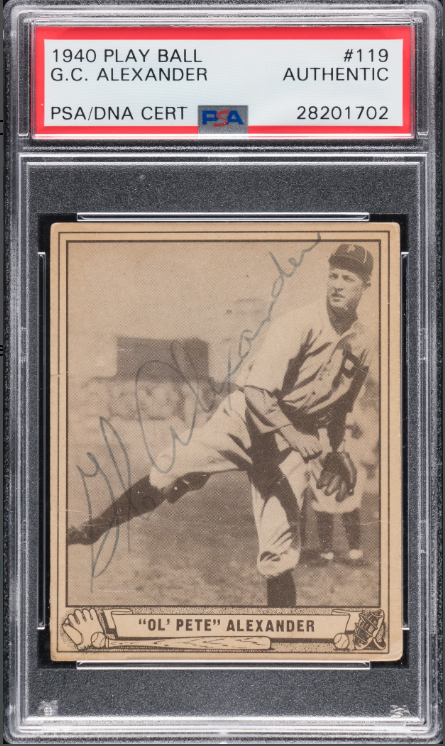 1940 R335 Play Ball Grover Cleveland Alexander Rookie Card