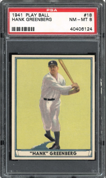 1941 Play Ball Hank Greenberg Rookie Card