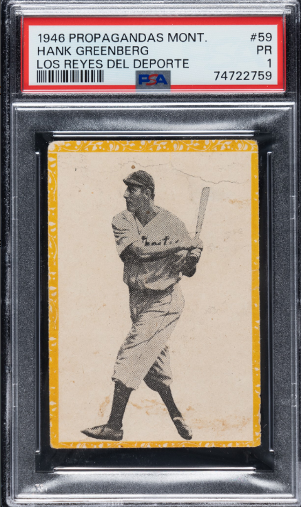 1946-1947 Propagandas Montiel Hank Greenberg Rookie Card