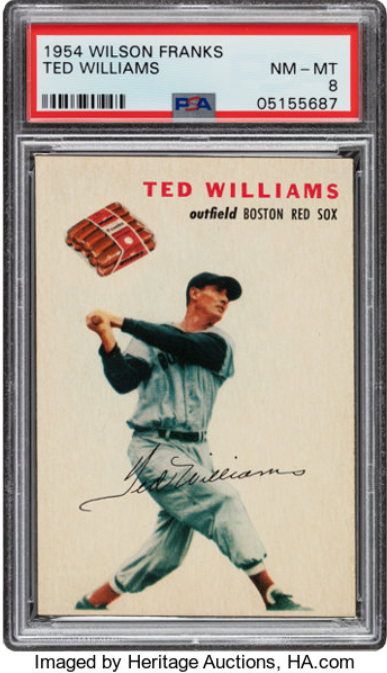 1954 Wilson Franks Ted Williams Rookie Card