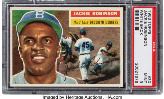 1956 Topps Jackie Robinson (White Back) Rookie Card