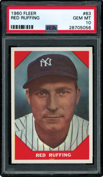 1960 Fleer Baseball Red Ruffing Rookie Card