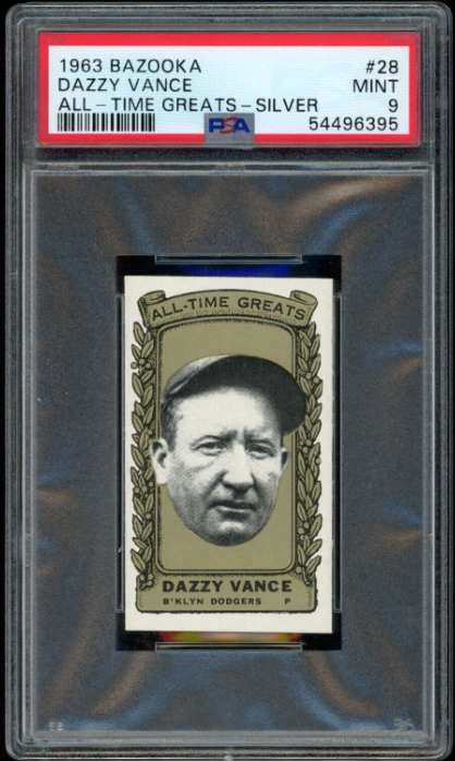 1963 Bazooka Dazzy Vance SIlver Rookie Card