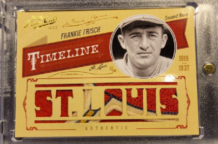 2012 Playoff Prime Cuts Timeline Frankie Frisch Prime Jersey Patch Relic Rookie Card