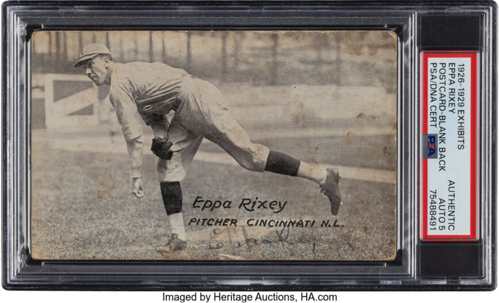 Signed 1926-29 Exhibits Eppa Rixey (Blank Back) Rookie Card