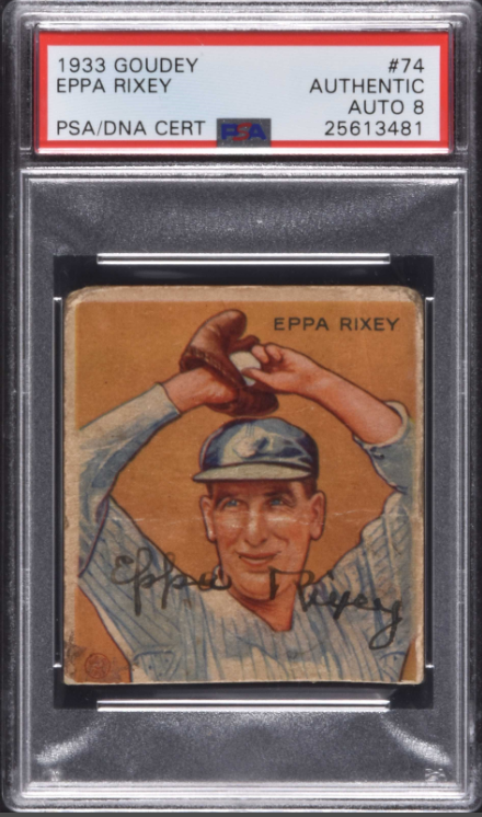 Signed 1933 R319 Goudey Eppa Rixey Rookie Card