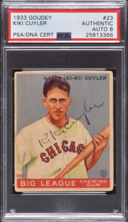 Signed 1933 R319 Goudey  KiKi Cuyler Rookie Card