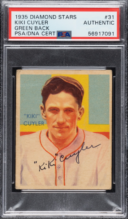 Signed 1934-1936 R327 Diamond Stars Kiki Cuyler Rookie Card